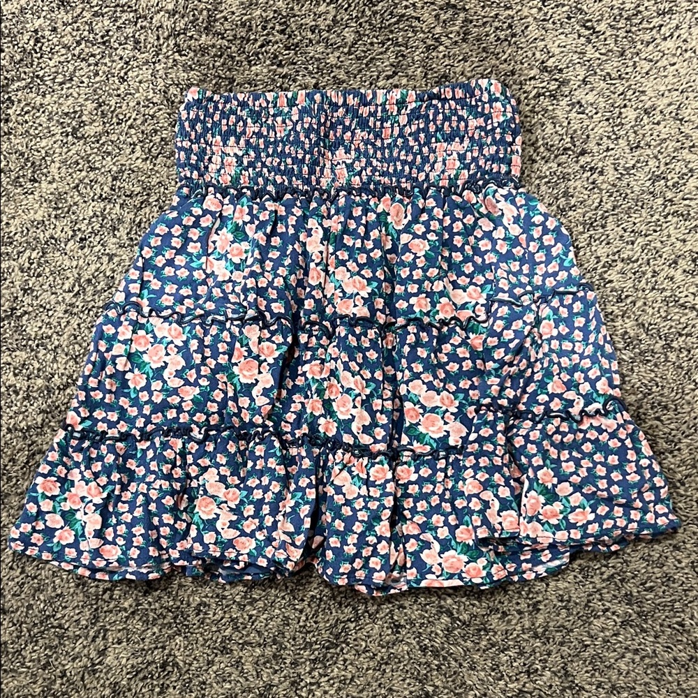 American Eagle Outfitters Floral Mini Skirt in Blue and Pink